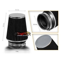 RED 2.5 63.5mm Inlet Cold Air Intake Cone Replacement Quality Dry Air Filter
